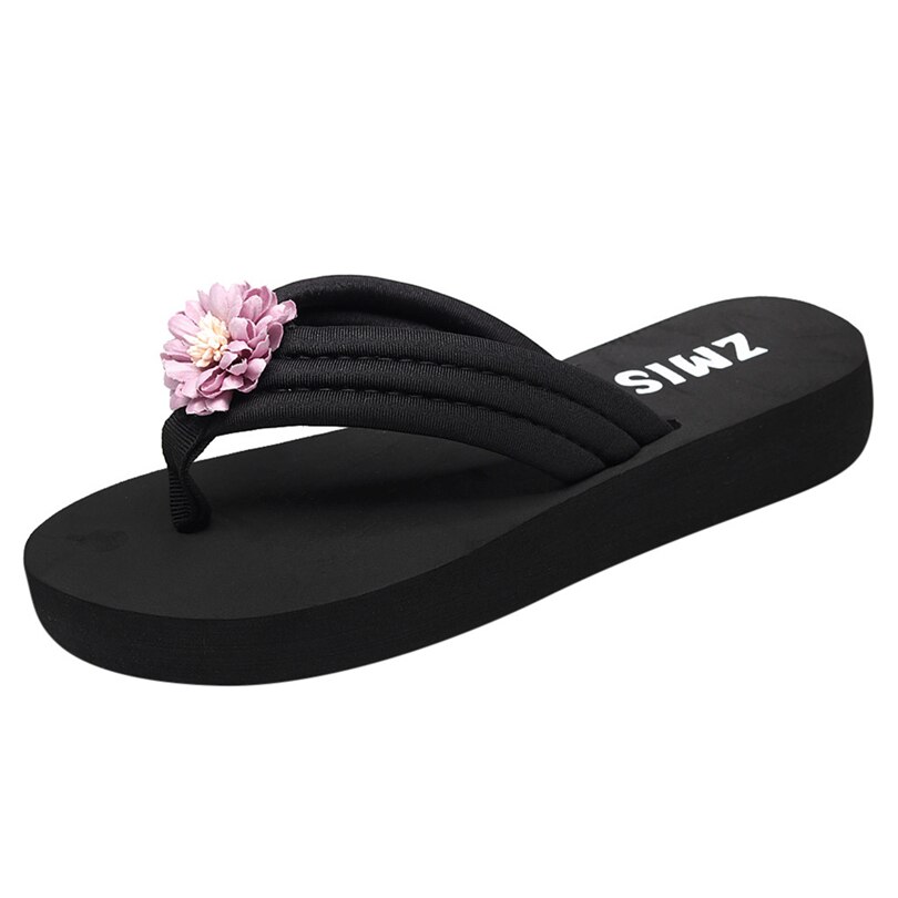 Dam sommartofflor dam konstgjorda blommor flip flops halkfria gummikilar tofflor strandskor pantuflas mujer  a40