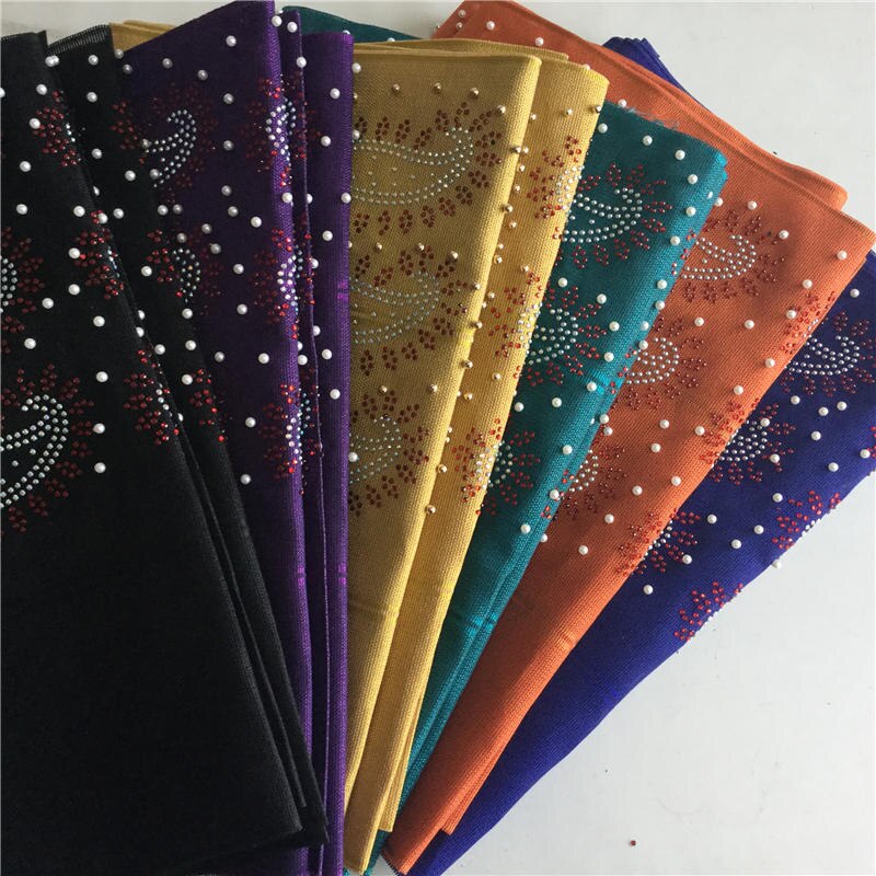 Couvre-gel africain Aso Oke, enveloppement de gelée avec perles et pierres, nigéria, cravate de tête pour fête AH30