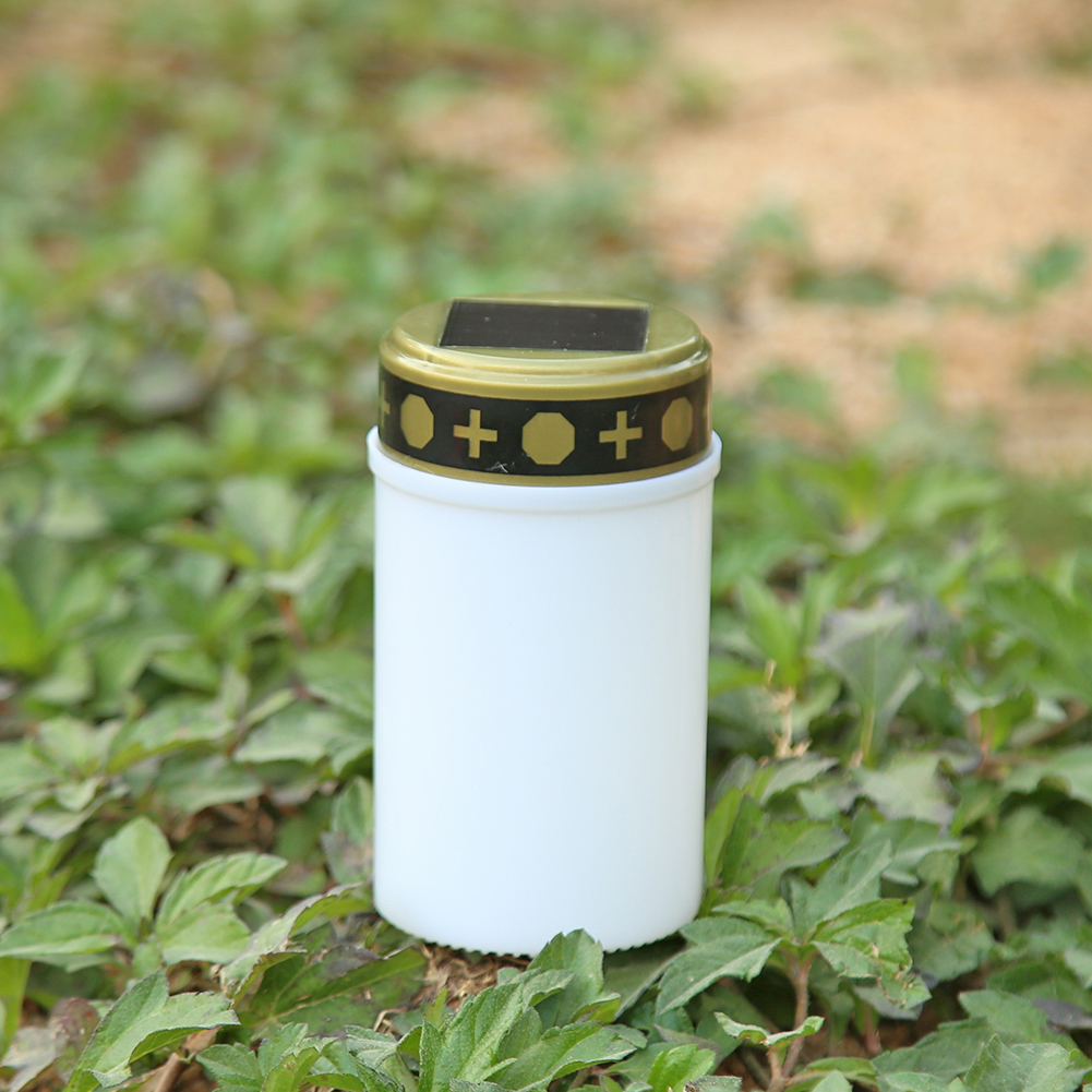 Cemetery Ritual Electronic LED Candle Lamp Rainproof Flameless Solar Energy Decorative Tea Light Solar Powered Candle Light