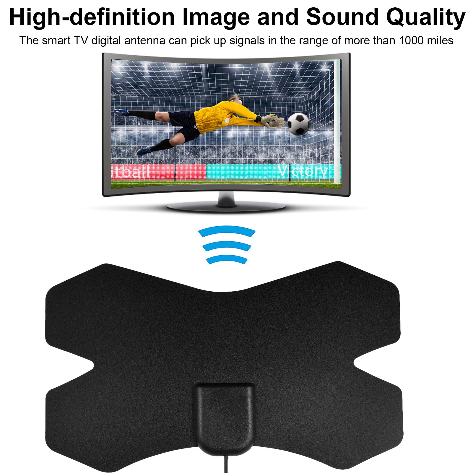 4K Digital TV Antenna TV Indoor With Amplifier Signal Booster 2000 Miles Range Inxdoor HDTV DTV Antenna HD Digital Antenna