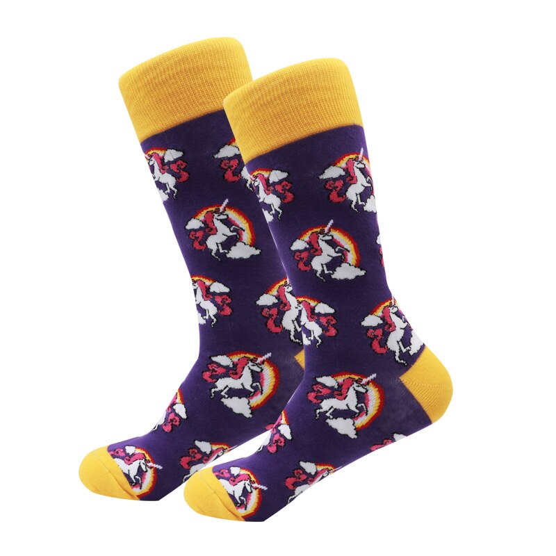 Glade sokker bomull soft sox vakker lama hund kurve menn morsomme kvinner damer jenter kunst: Lavendel