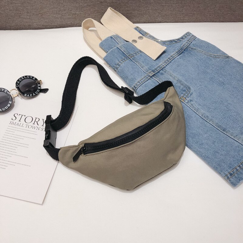 Childs Waist Bag Chest Bag Coin Purse Snack Pack Candy Color Waist Bags Women Fanny Pack Belt: pea green