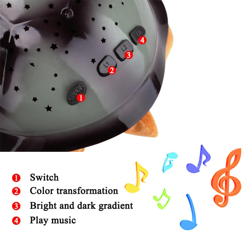Musikalsk led skildpadde natlys blinkende klingende stjerner konstellation hjælpe søvn lampe mini projektor legetøj