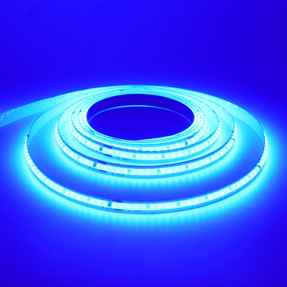Led-stripe cob 220v høy lysstyrke 5m 10m 20m 50m fleksibel lysbånd med ic-likeretter 230v 240v ac 240 led/m lineær belysning: Burgunder / Avgir farge 3