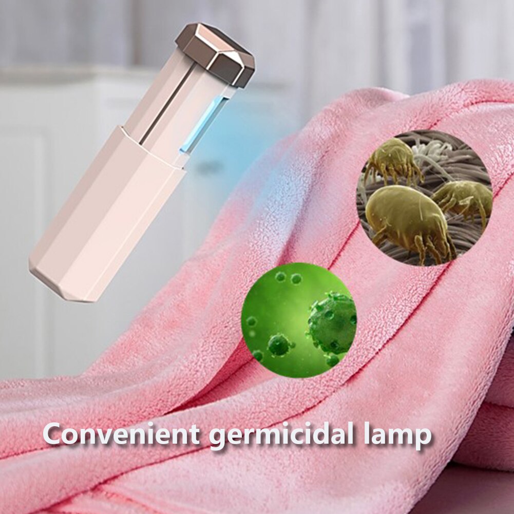 Handheld UVC Disinfection Light Metal Trim Rechargeable UV Sterilizer Lamp