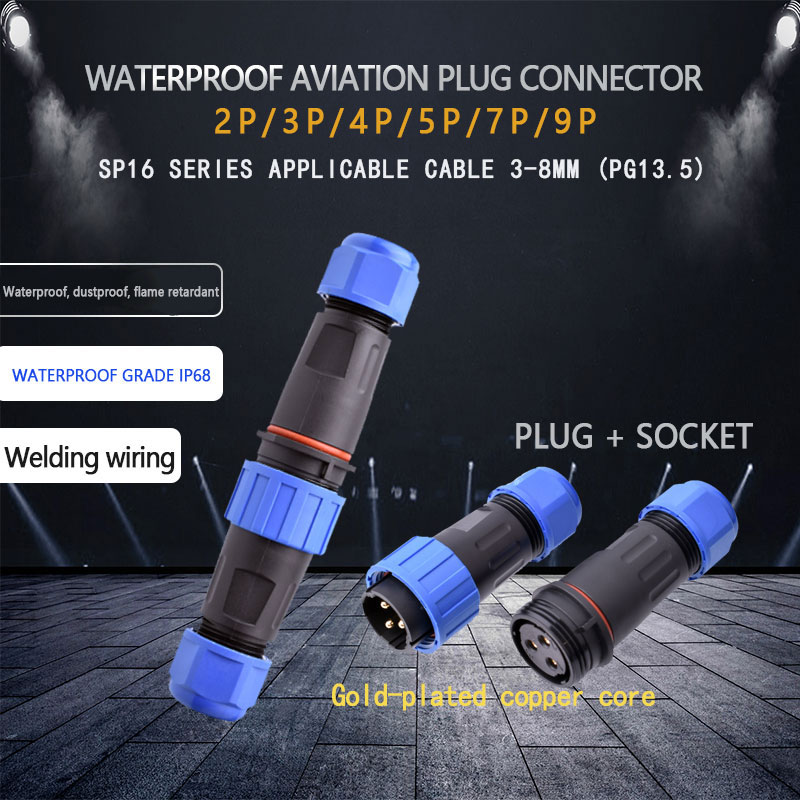 IP68 Waterproof Connector Male Plug and Female Socket 2/3/4/5/7/9pin Panel Mounting Wire Connector Aviation Plug Welding Wiring