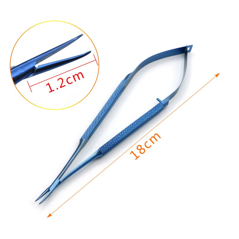 Micro schaar roestvrij staal titanium legering chirurgisch fijne instrumenten straight puntige tip 12 14 16 18 cm: O