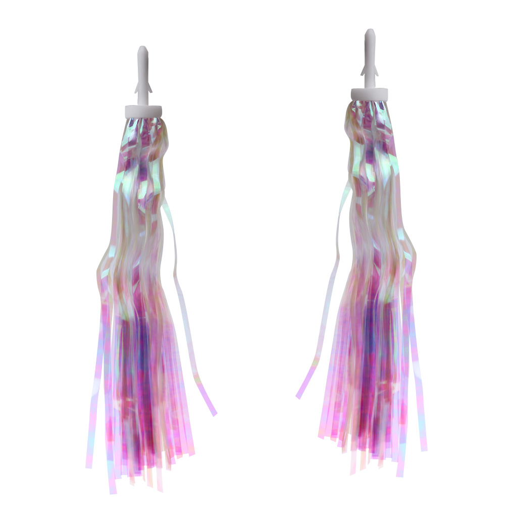2Pcs Sparkly Tinsel Streamers Bike Bicycle Tricycle Streamers Handlebar Grips Decoration Tassels Kids Girls Boys