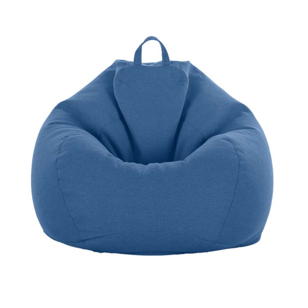 Pouf housse doux intérieur chambre paresseux transat adultes enfants Extra grande salle de jeux lavable pas de remplissage linge de rangement décor à la maison: Blue 70x80cm
