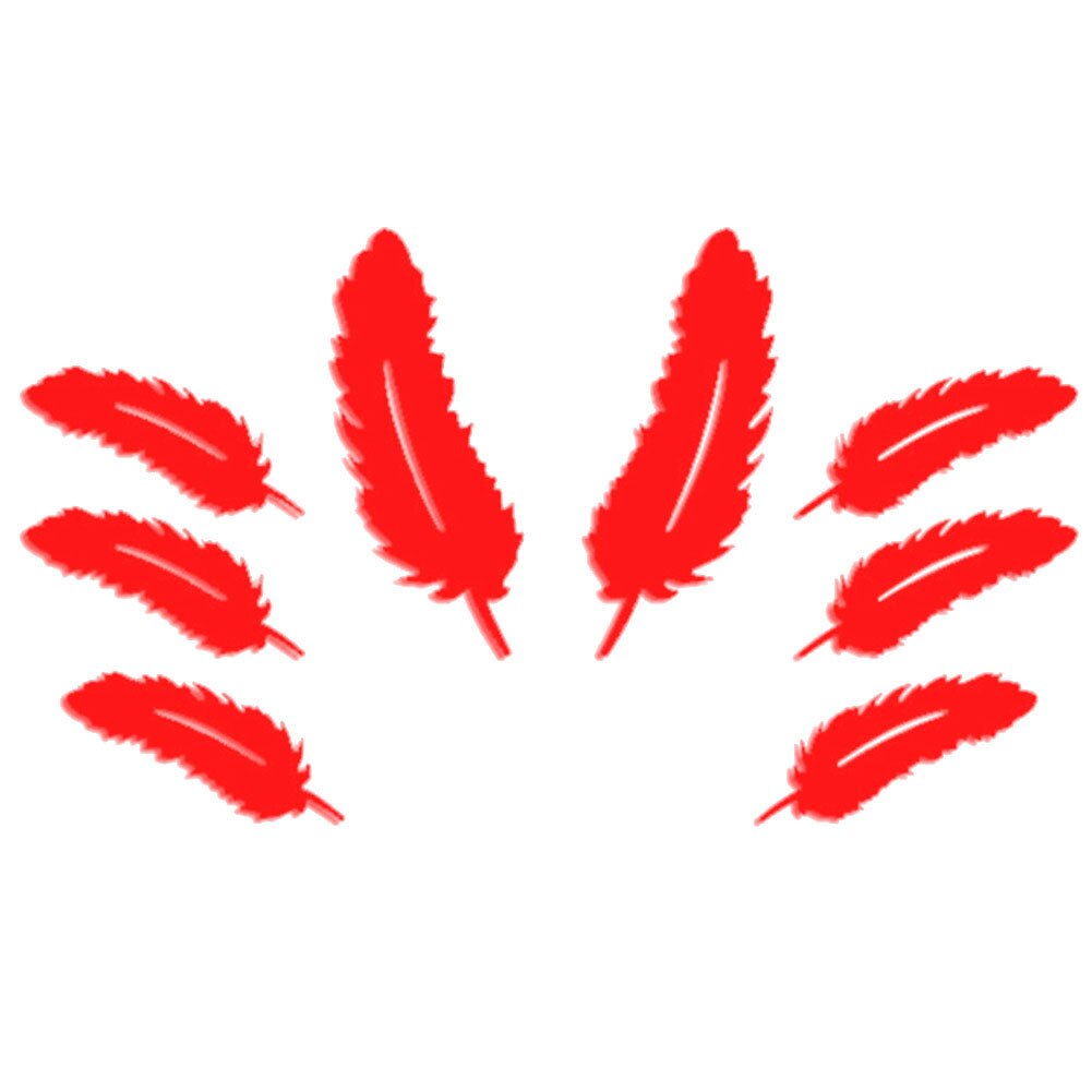 8 sztuk/zestaw pióro kształt lustro DIY dekoracyjne naklejki ścienne salon Dom dekoracje: Czerwony