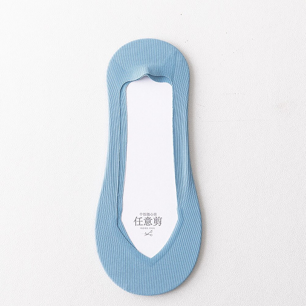 Calcetines finos de silicona para mujer, medias de seda antideslizantes sin costuras, invisibles, transpirables, 1 par: blue