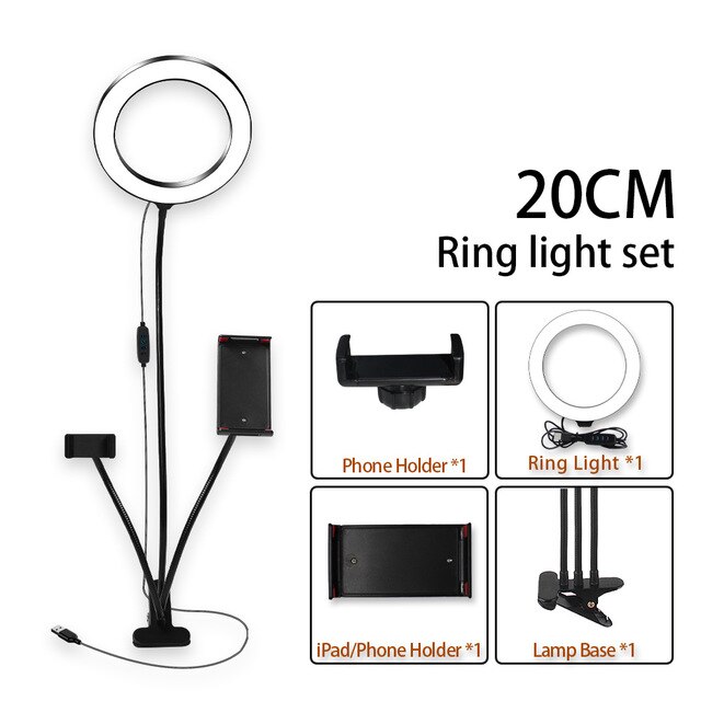 Kiyo Pro Webcam Ringlicht Statief – 26 Cm Ringlicht Met 3 Modi En 10 Helderheidsstanden, Magnetische Houder, Verstelbaar Tot 45,5 Cm, Voor Razer Kiyo En Andere Webcams