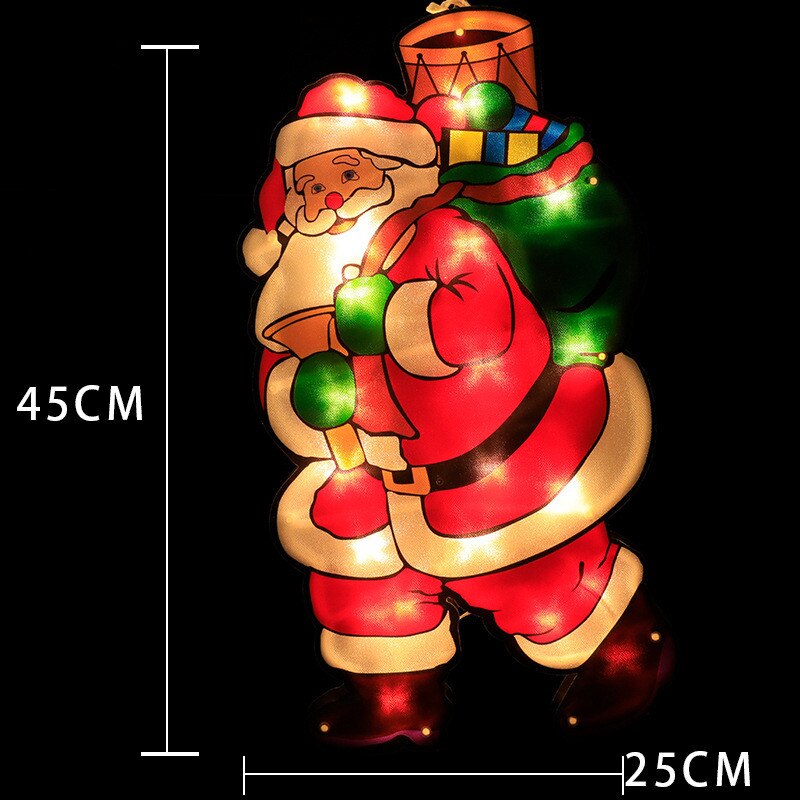 Kerstkamer glazen raam versierd met sterrenverlichting, lamp met zuignap, gekleurde lamp, hanglamp, kerstman sfeerdecoratie: Hanglamp 06