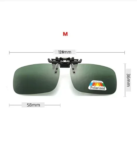4 Color Grey Lenses Polarized Sunglasses Clip On Flip Up UV 380 Driving Fishing Night Vision Glasses Clips: Gold