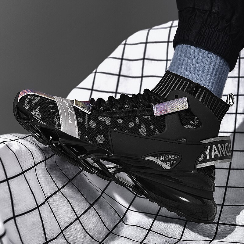 Nowe ostrze buty mężczyźni komfortowe światło TPU trampki mężczyźni Popcorn za kolana najlepsze trampki męskie buty trekkingowe Zapatos Hombr