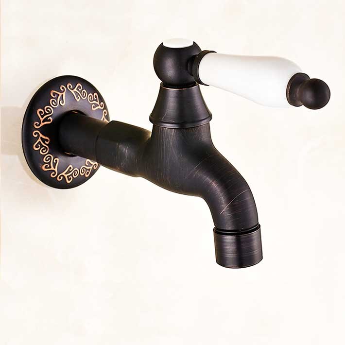 Single ceramic Handle Wall Mounted Basin faucet Oil Rubbe Bronze Washing Machine Taps Kitchen Washing mop pool mixer