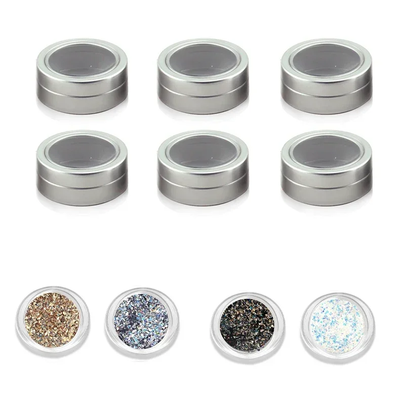 10/20/30/40/50 pçs 25ml latas de lata redondas caixa de alumínio frascos de lata de prata vazio organizador de armazenamento frasco pote unhas decoração recipiente