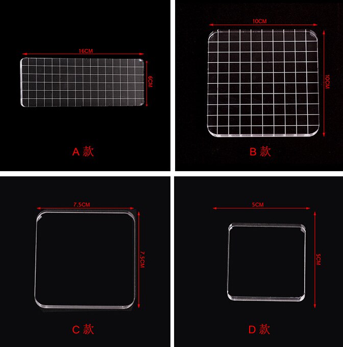 PAPERMANIA Clear Acrylic Stamp Block Rubber Mount Acrylic Clear Block Rubber Stamp Base