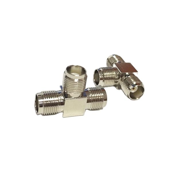 1Pc Tnc Vrouwelijke Jack Naar 2X Vrouwelijke Jack T-type Splitter Rf Coax Adapter Converter Connector Recht Vernikkeld