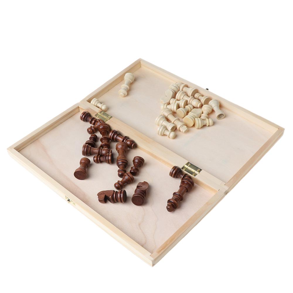 OOTDTY 3 in 1 Wooden International Chess Set Board Travel Games Chess Backgammon Draugh