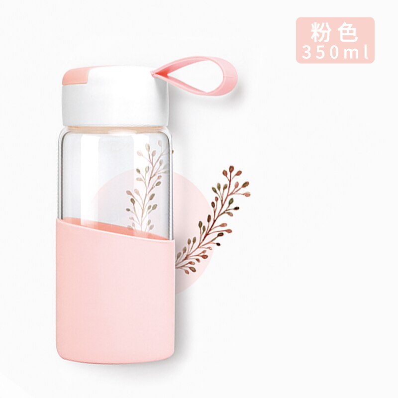 Summer Transparent Fitness Glass Cute Water Bottle Outdoor Cute Baby Eco Friendly Gym Portable Para Agua Drinkware BY50SP: style1