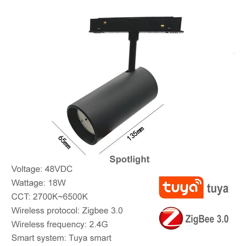 Zigbee Tuya sprytny Dimmable magnetyczny tor światła Zigbee2mqtt 48V Alexa asystent głos zdalny kontrola linia lampa miejsce doprowadziło szyna: ciemny niebieski
