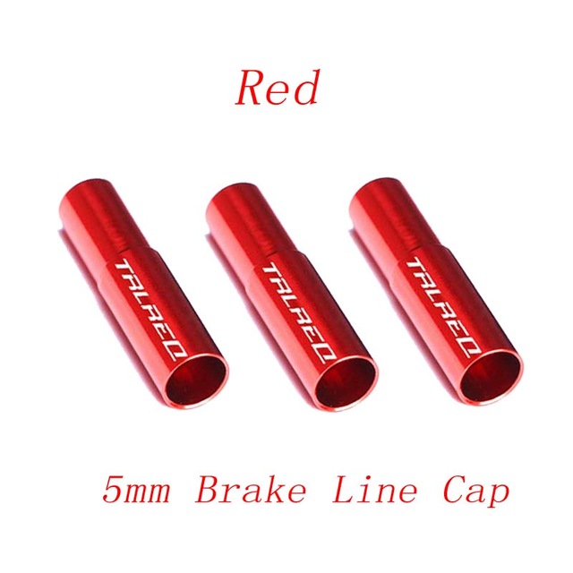 10 stk aluminiumslegering mtb vejcykel bremse kabel endehætte farverige skift kabel cykel derailleur skifter / bremsekabel ende tip hætter: 10 stk. bremserød