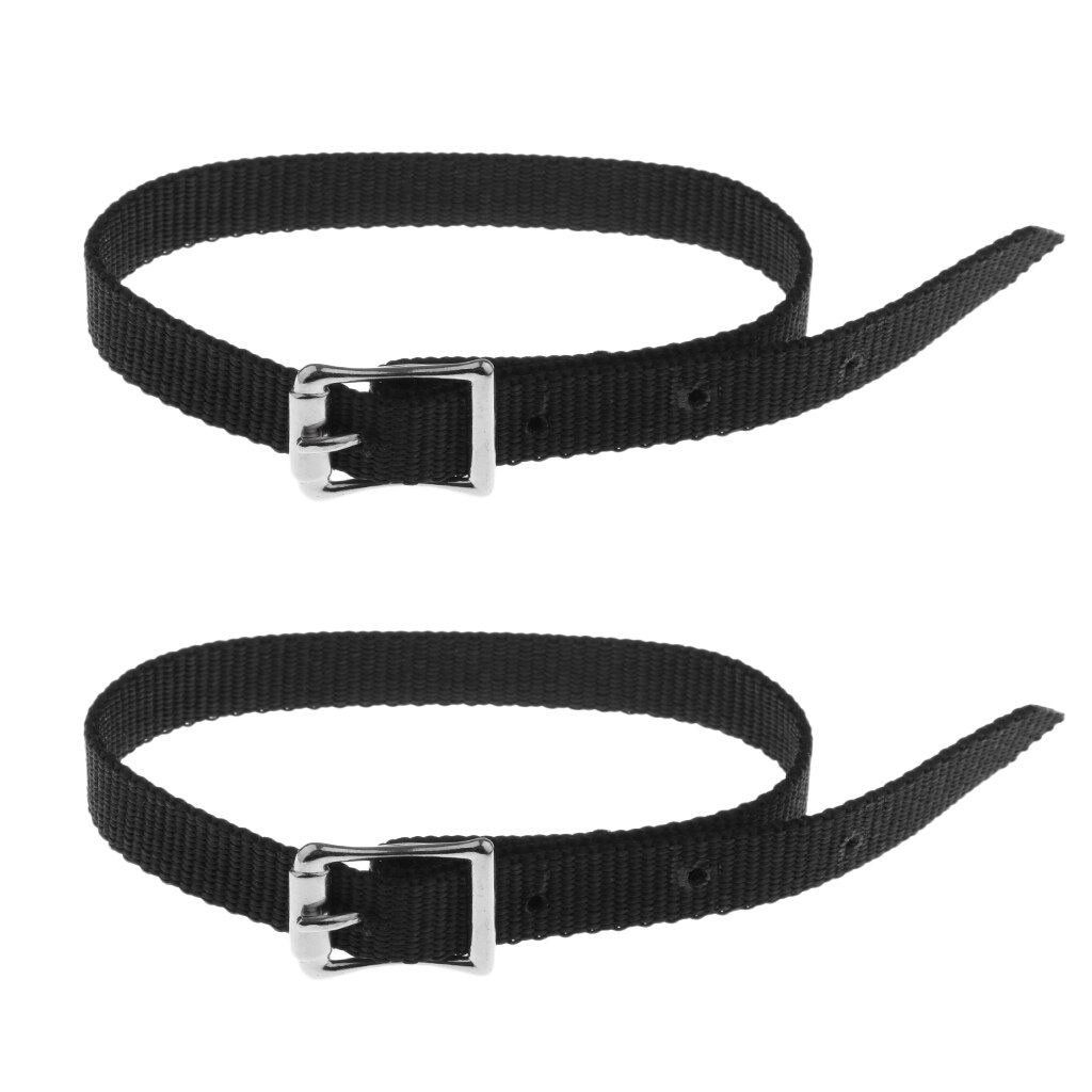 45 Cm Verdikte Pp Legering Gesp Geweven Engels Sporen Bandjes Western Paardrijden Paardensport-Zwart