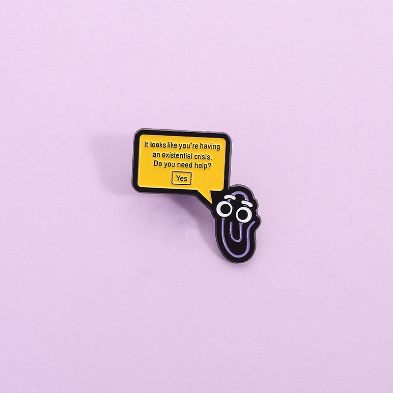Leuke programmeur serie Creatieve cartoon minimalistische brief paperclip badge Emaille Pins Broches Kleding Badges Sieraden Cadeau