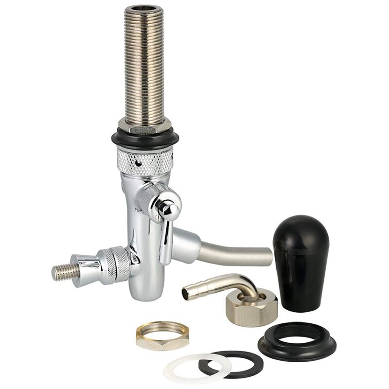 Verstelbare Flow Control Chrome Tapbier Kraan Tap G5/8 Schacht Lange Steel Home Brew Beer Keg Kraan-zilver