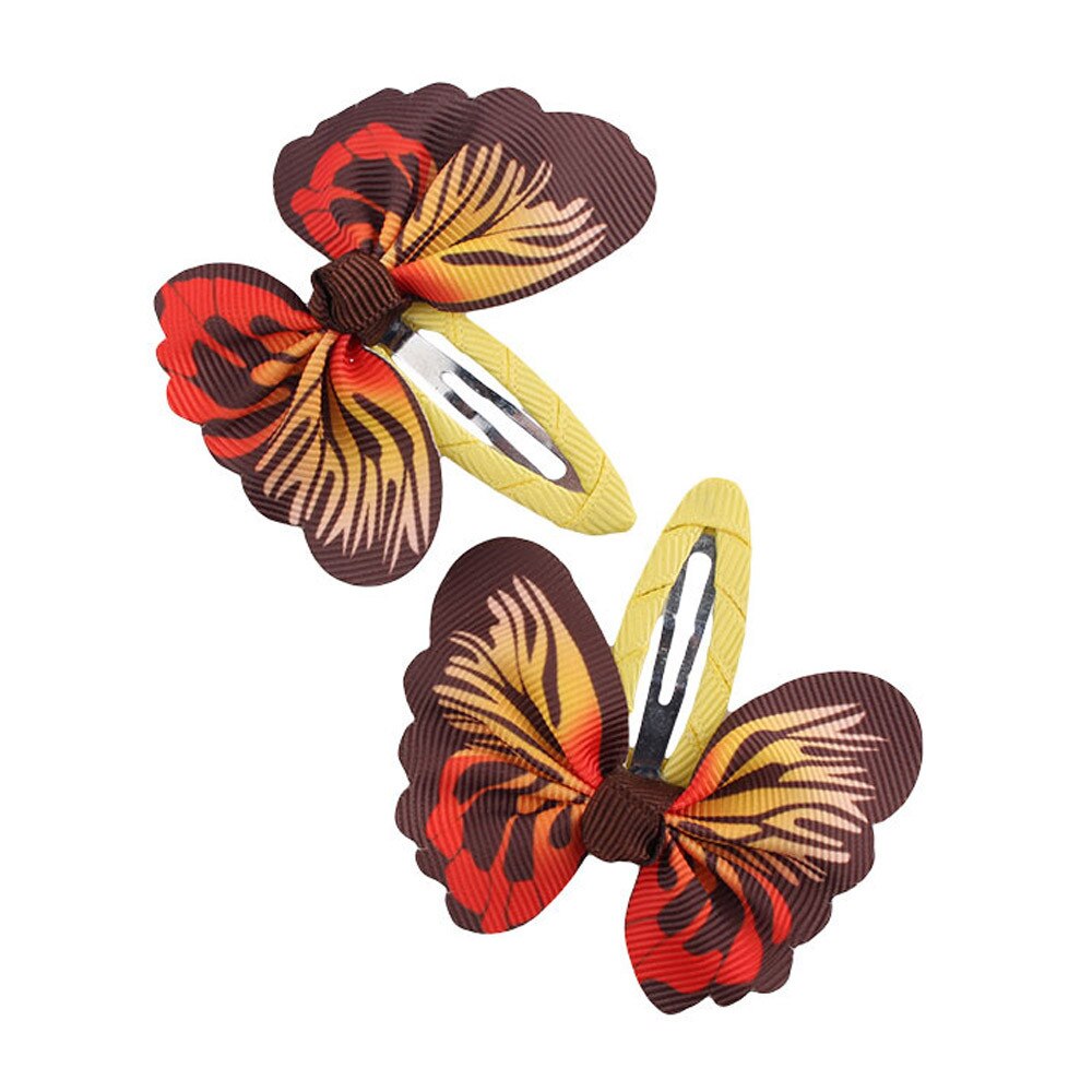 Baby hair accessories 1 Pair Baby Girls Accessories Bowknot Butterfly Hairpin Headdress baby girl clothes Accessories: F