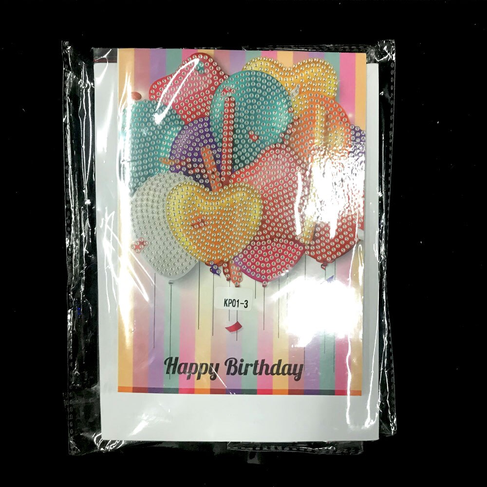 Geburtstag karte Diamant Malerei Karikatur Ebene ballon Runde Teil Bohrer einladung knapp 5D Nouveaute DIY Mosaik bild: Burgunder