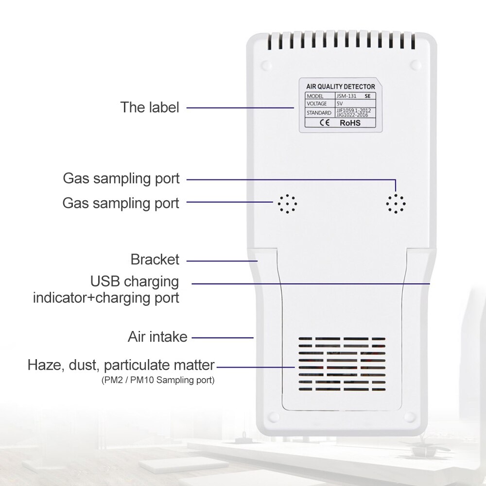 KKMOON Digital LCD Formaldehyd Detektor HCHO/TVOC/CO2/PM2.5/PM10 Tester AQI Luft Monitor Gas analysator