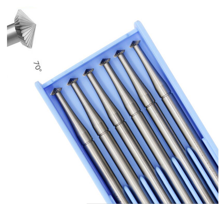 70 grad angl bohrer bdoppelkegel 6PCS Schmuck Burs Diamant Lager Cutter Stein Einstellung Schmuck Machen Werkzeuge größe max 5,0mm