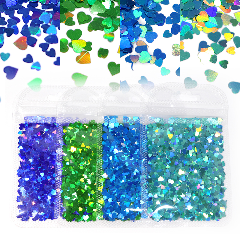 4 zakjes herfst esdoornblad nail art pailletten decoratie holografische kameleon glittervlokken uv gellak tools kerstnagels: Ls -4 stuks -3