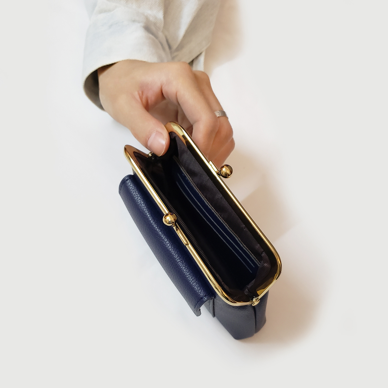 Vintage litchi-mønster håndveske lommebok dame kort søt trendy liten myntveske kortlommebok