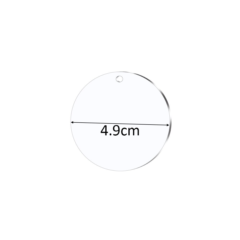 10Pcs/Lot Clear Acrylic Round Blank Keychain Pendants Heart Dog Bone Shape Discs Pet Hanging For DIY Jewelry Making Accessories: Round