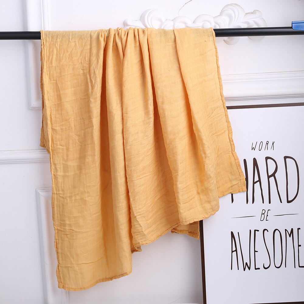 Xcqgh Mousseline Katoenen Baby Inbakeren Deken Bamboe Katoen Inbakeren Wrap Voeden Burp Doek Handdoek Sjaal Baby Spullen 60*60cm: 12 yellow