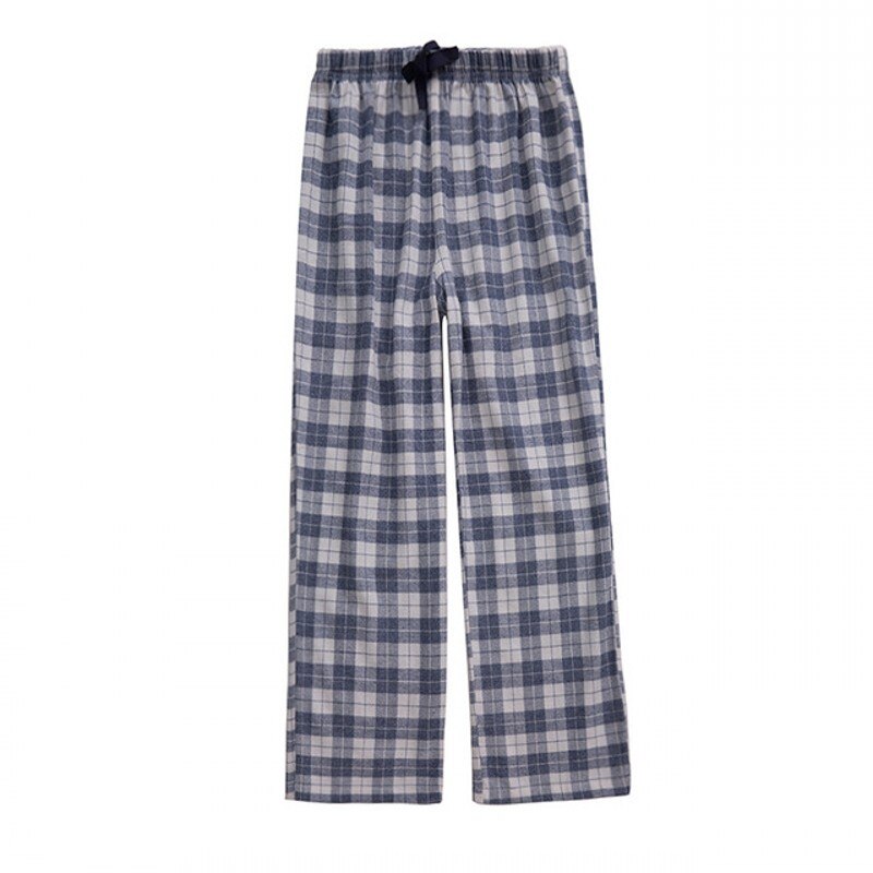 Autumn Winter Men 100% Brush Cotton sleeping bottoms Male nighty trousers Men Casual Loosen Plaid pajama pants XXL