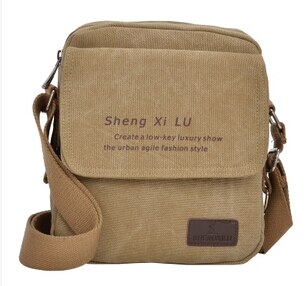stacy bag brand men handbag male small cross-body shoulder bag man mini canvas messenger bag travel bag: Khaki