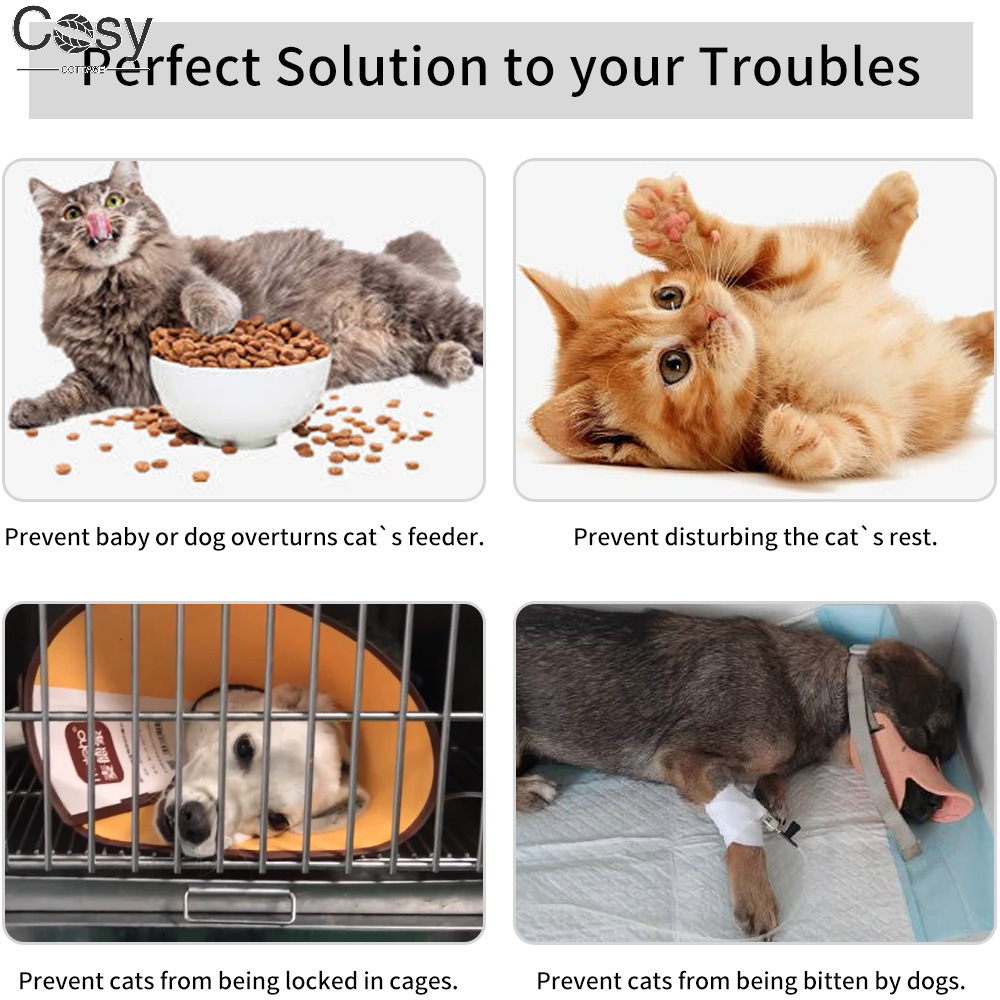 Katzen tür Halfter Verriegelung verstellbare Katzen tür Alternative, um Hunde aus Katzen toiletten und Lebensmittel biegen verriegeln Gurt fernzuhalten