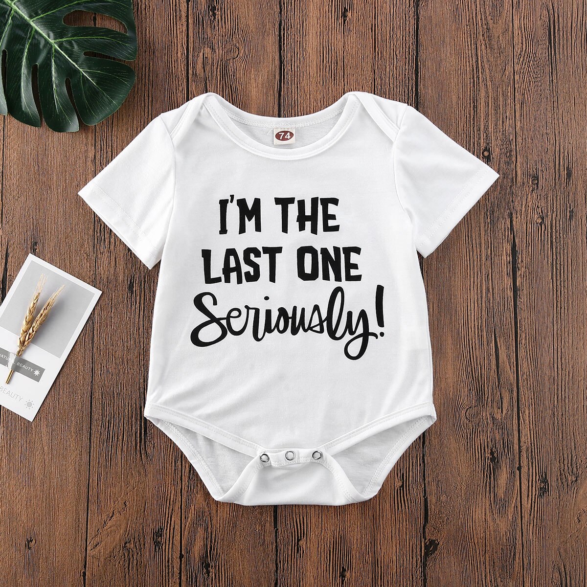 Newborn Baby Short Sleeve One-Piece Letter Print Short Sleeve Bodysuits Outfits