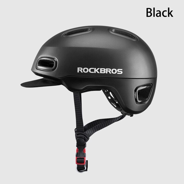 Rockbros Ultralight Stad Fietshelm Mannen Vrouwen Integraal Gegoten Motocycle Elektrische Fiets Veiligheid Hoed Racefiets Fietshelm: WT-09BK