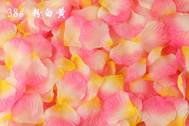 100 stk 5*5cm silke rosenblade til bryllup dekoration romantisk kunstig rose blomster bryllup tilbehør: N38