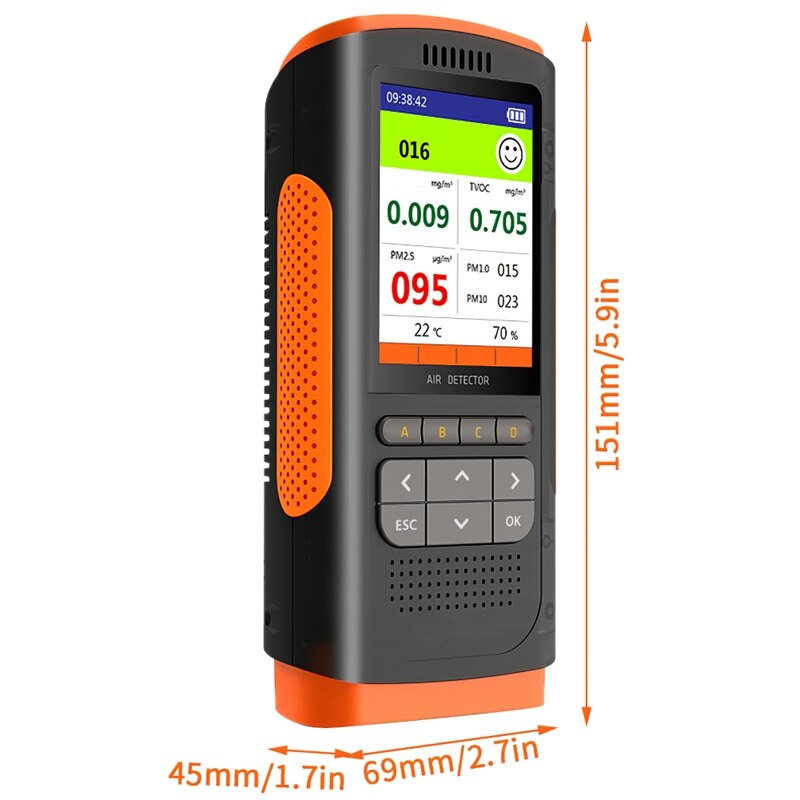 Formaldehyde Detector Air Monitor PM 2.5 Portable Display Air Pollution Meter Mini Dust Tester For Home Car