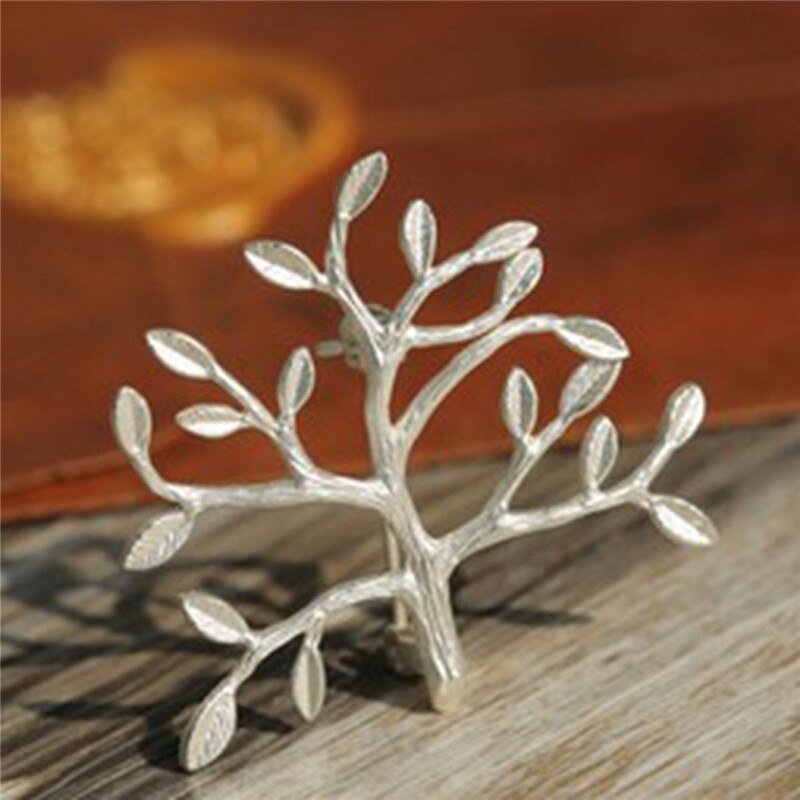 Doreenbeaeds Pin Broches Olijftak Blad Goud Zilver Kleur Voor Kleding Acryl Badges Voor Vrouwen Mannen Jassen Trui 1 Pc