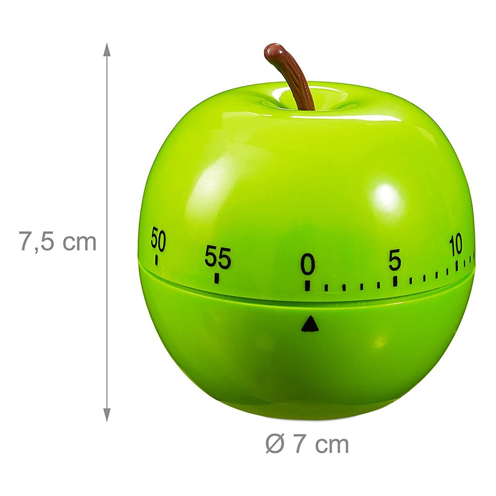 1Pc Cooking Reminder Apple-Shaped Timer Kitchen Cooking Timers Mechanical Timer For Kitchen Home Cook