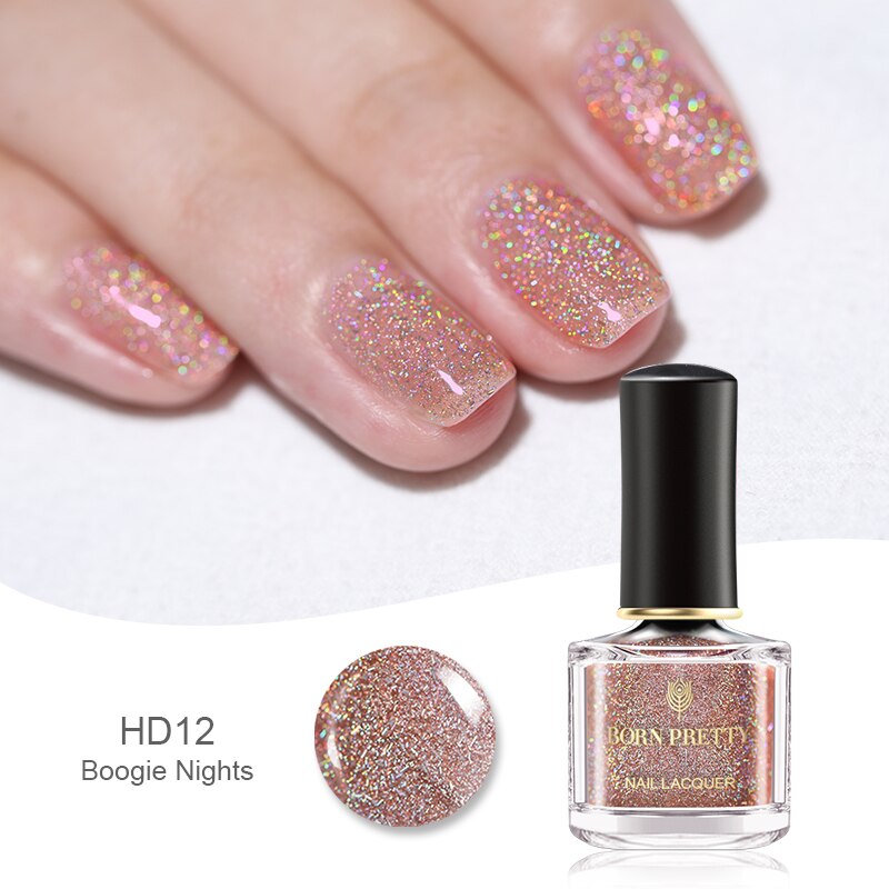 Geboren Pretty Pailletten Nagellak 6Ml Shimmer Glitter Nail Art Varnish Diy Ontwerpen 12 Kleuren Voor: BP-HD12