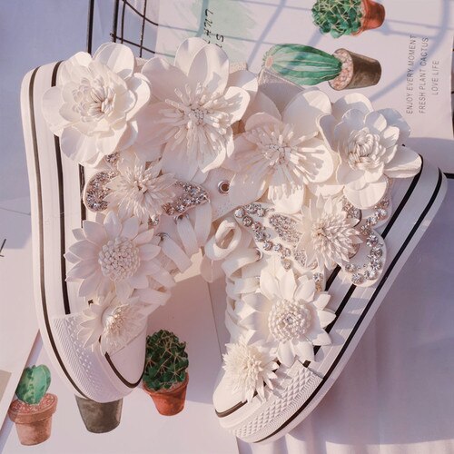 Rhinestone Flower Strap Women's High Heel Shoes