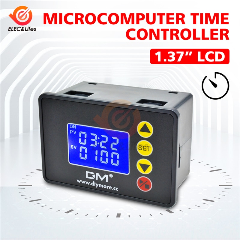 1.37 Inch Programmable Digital Timer Switch Relay Control DC 12V 24V 20A AC 110V 220V 10A Time Controller Delay Relay Module